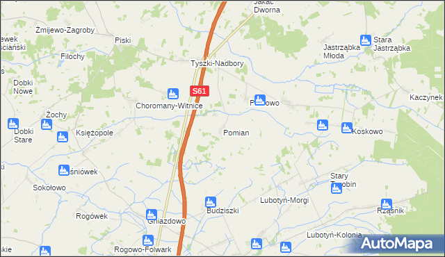 mapa Pomian, Pomian na mapie Targeo