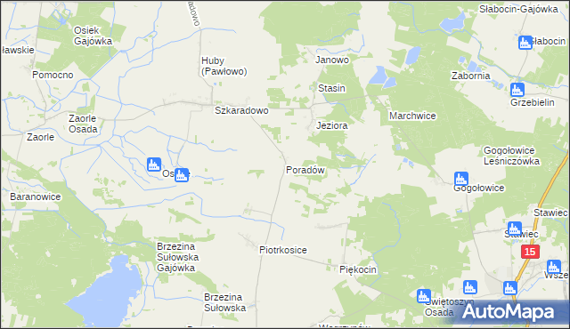 mapa Poradów gmina Milicz, Poradów gmina Milicz na mapie Targeo