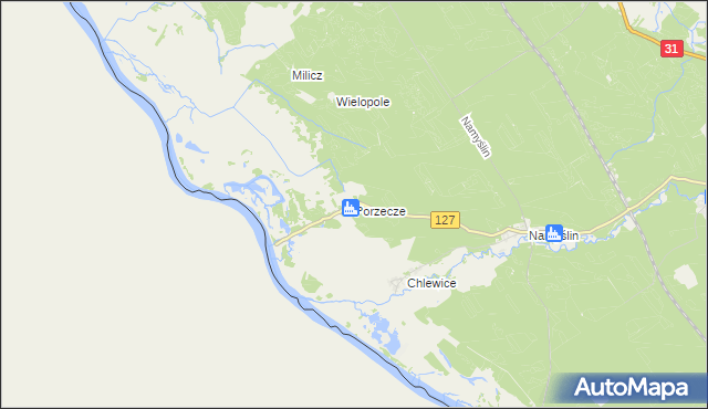 mapa Porzecze gmina Boleszkowice, Porzecze gmina Boleszkowice na mapie Targeo