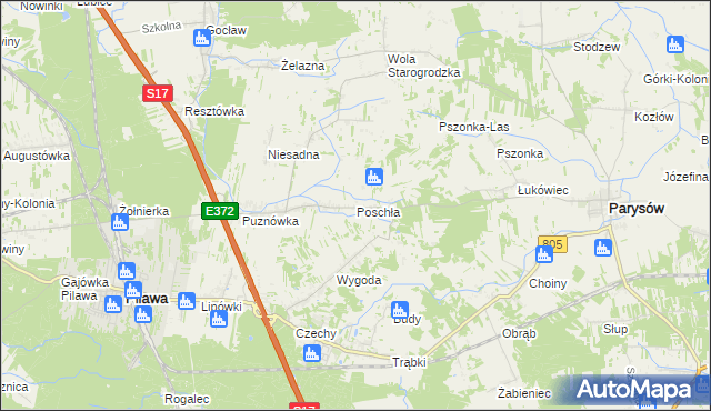 mapa Poschła, Poschła na mapie Targeo