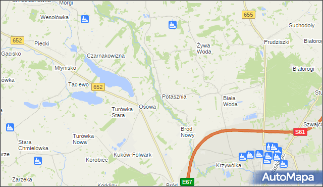 mapa Potasznia gmina Suwałki, Potasznia gmina Suwałki na mapie Targeo