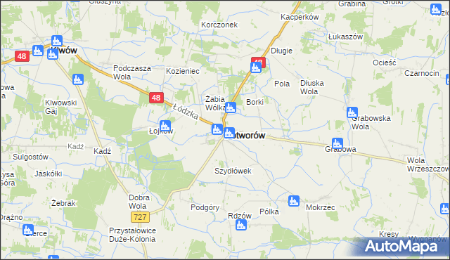 mapa Potworów powiat przysuski, Potworów powiat przysuski na mapie Targeo