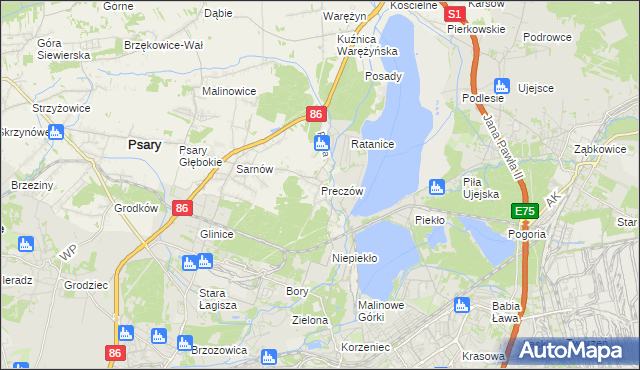 mapa Preczów, Preczów na mapie Targeo