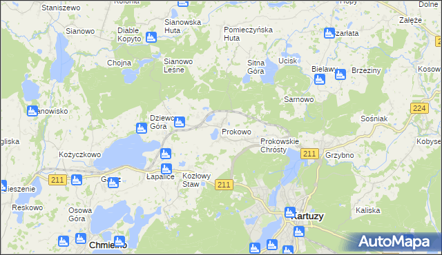 mapa Prokowo, Prokowo na mapie Targeo