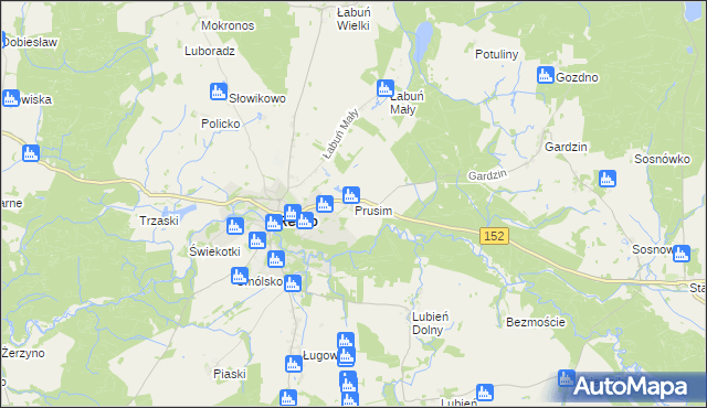 mapa Prusim gmina Resko, Prusim gmina Resko na mapie Targeo