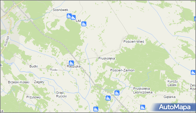 mapa Pruskołęka, Pruskołęka na mapie Targeo