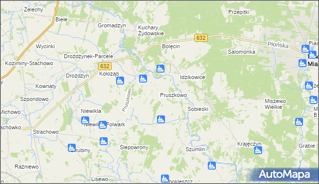 mapa Pruszkowo gmina Sochocin, Pruszkowo gmina Sochocin na mapie Targeo