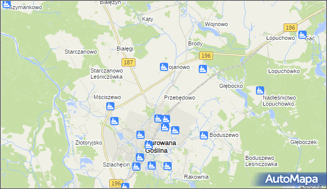 mapa Przebędowo gmina Murowana Goślina, Przebędowo gmina Murowana Goślina na mapie Targeo