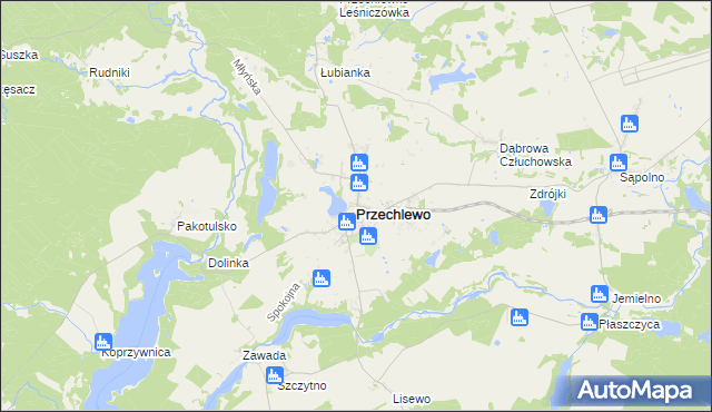 mapa Przechlewo, Przechlewo na mapie Targeo