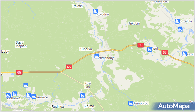 mapa Przechody gmina Gródek, Przechody gmina Gródek na mapie Targeo