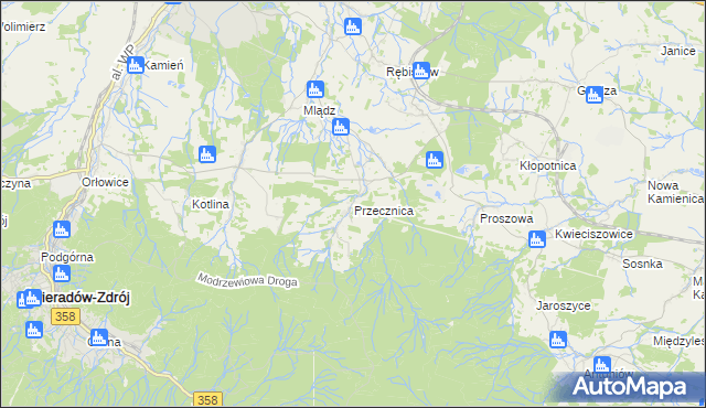 mapa Przecznica, Przecznica na mapie Targeo