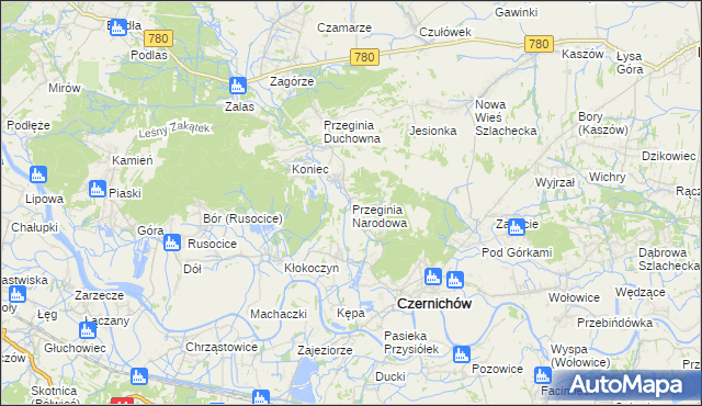 mapa Przeginia Narodowa, Przeginia Narodowa na mapie Targeo