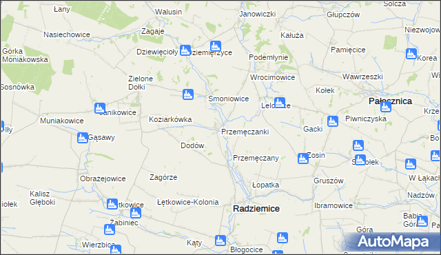 mapa Przemęczanki, Przemęczanki na mapie Targeo