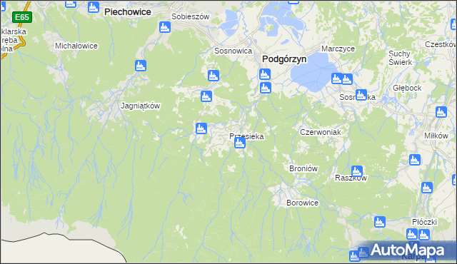 mapa Przesieka gmina Podgórzyn, Przesieka gmina Podgórzyn na mapie Targeo