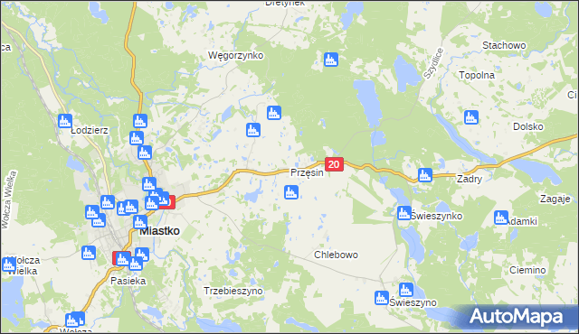mapa Przęsin, Przęsin na mapie Targeo