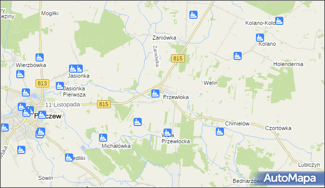 mapa Przewłoka gmina Parczew, Przewłoka gmina Parczew na mapie Targeo