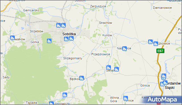 mapa Przezdrowice, Przezdrowice na mapie Targeo