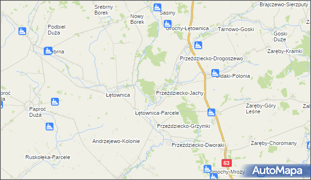 mapa Przeździecko-Jachy, Przeździecko-Jachy na mapie Targeo