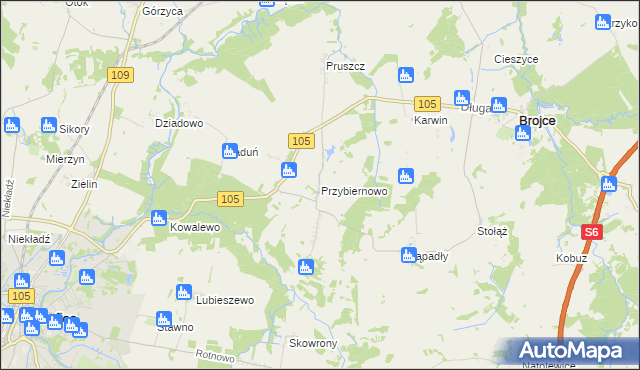mapa Przybiernowo, Przybiernowo na mapie Targeo