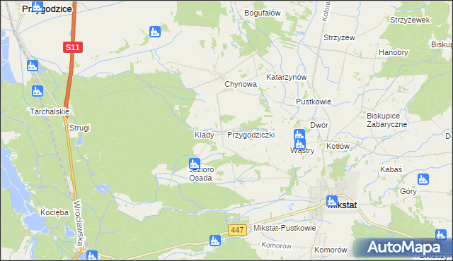 mapa Przygodziczki, Przygodziczki na mapie Targeo