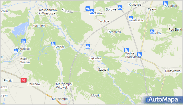 mapa Przyłęk gmina Szczekociny, Przyłęk gmina Szczekociny na mapie Targeo