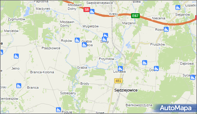 mapa Przymiłów, Przymiłów na mapie Targeo