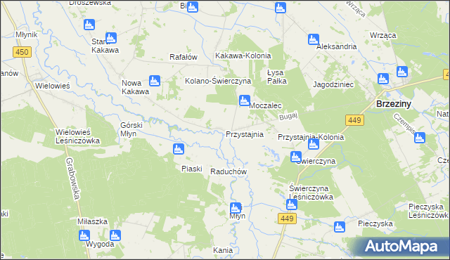 mapa Przystajnia, Przystajnia na mapie Targeo