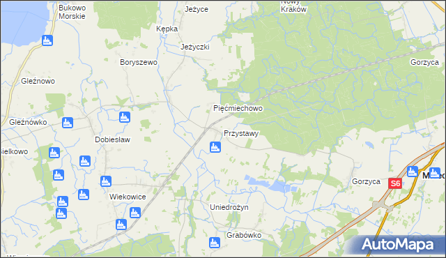 mapa Przystawy gmina Malechowo, Przystawy gmina Malechowo na mapie Targeo