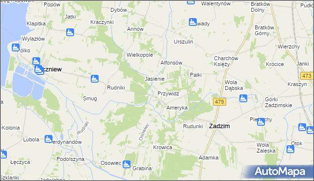 mapa Przywidz gmina Pęczniew, Przywidz gmina Pęczniew na mapie Targeo