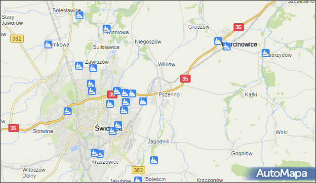 mapa Pszenno, Pszenno na mapie Targeo