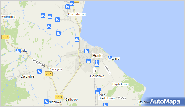 mapa Puck, Puck na mapie Targeo