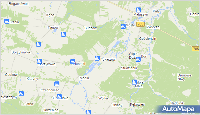 mapa Pukarzów gmina Żytno, Pukarzów gmina Żytno na mapie Targeo