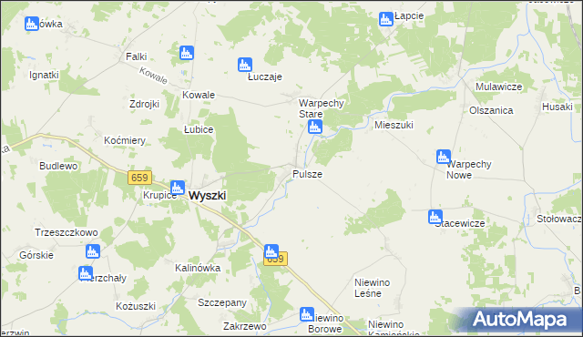 mapa Pulsze, Pulsze na mapie Targeo