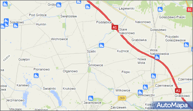 mapa Pustki Śmiłowskie, Pustki Śmiłowskie na mapie Targeo