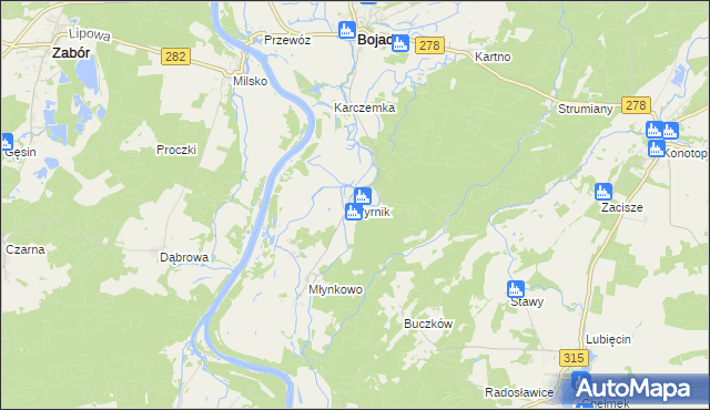 mapa Pyrnik, Pyrnik na mapie Targeo