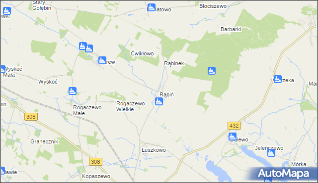 mapa Rąbiń, Rąbiń na mapie Targeo