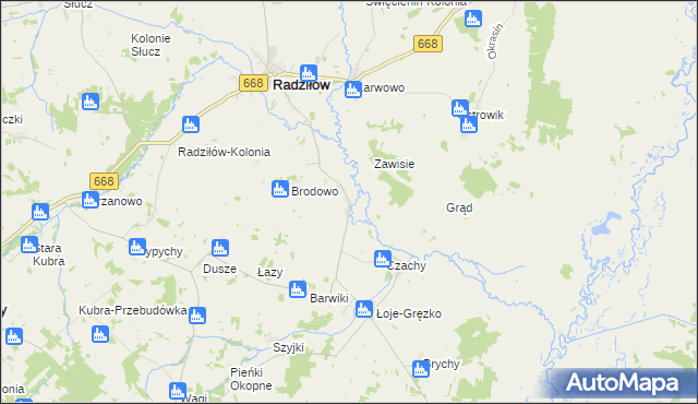 mapa Racibory gmina Radziłów, Racibory gmina Radziłów na mapie Targeo