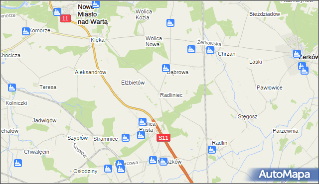 mapa Radliniec, Radliniec na mapie Targeo