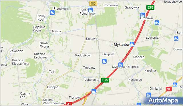mapa Radostków-Kolonia, Radostków-Kolonia na mapie Targeo