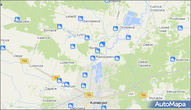 mapa Radoszewnica, Radoszewnica na mapie Targeo