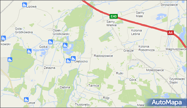 mapa Radoszowice, Radoszowice na mapie Targeo