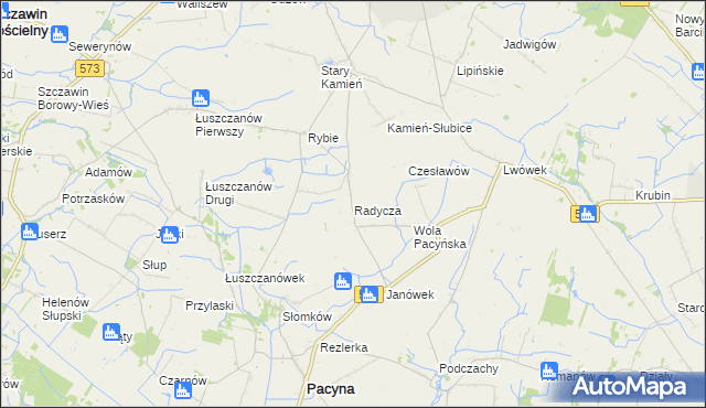 mapa Radycza, Radycza na mapie Targeo