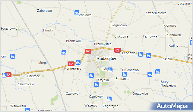 mapa Radziejów, Radziejów na mapie Targeo