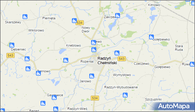 mapa Radzyń Chełmiński, Radzyń Chełmiński na mapie Targeo
