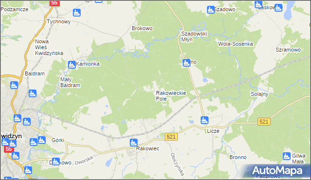 mapa Rakowieckie Pole, Rakowieckie Pole na mapie Targeo