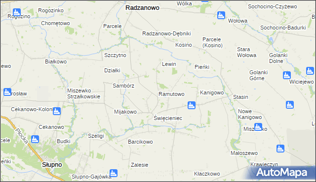 mapa Ramutowo, Ramutowo na mapie Targeo