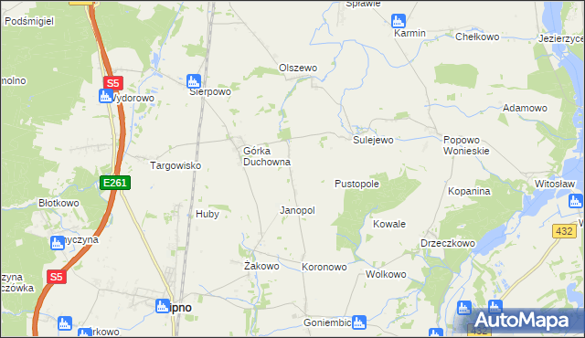 mapa Ratowice gmina Lipno, Ratowice gmina Lipno na mapie Targeo