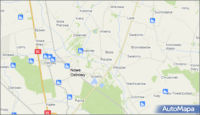 mapa Rdutów gmina Nowe Ostrowy, Rdutów gmina Nowe Ostrowy na mapie Targeo