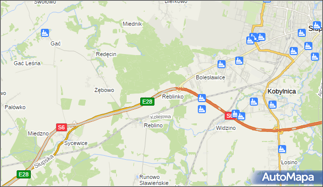 mapa Reblinko, Reblinko na mapie Targeo