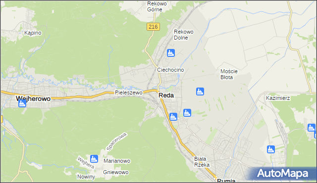 mapa Reda, Reda na mapie Targeo
